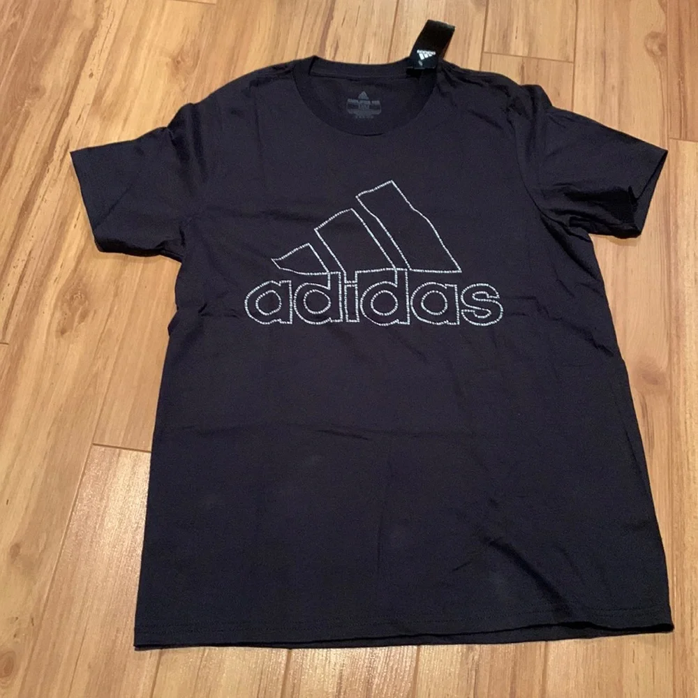 Adidas Amplifier Tee Black Shirt 3 Stripe life muscle Adidas WorkOut M Medium 🆕